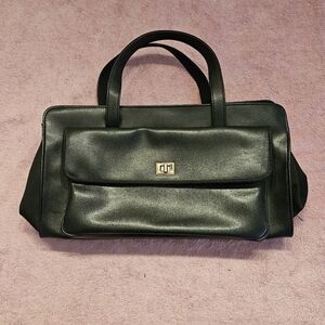 Liz Claiborne Black Leather Briefcase